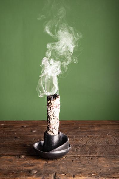 Wave metallic Smudge Bowl - Räucherbündelhalter Keramik - Berk